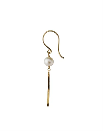 Stine A - Bella Moon Ørering With Pearl Single - Guldfarvet